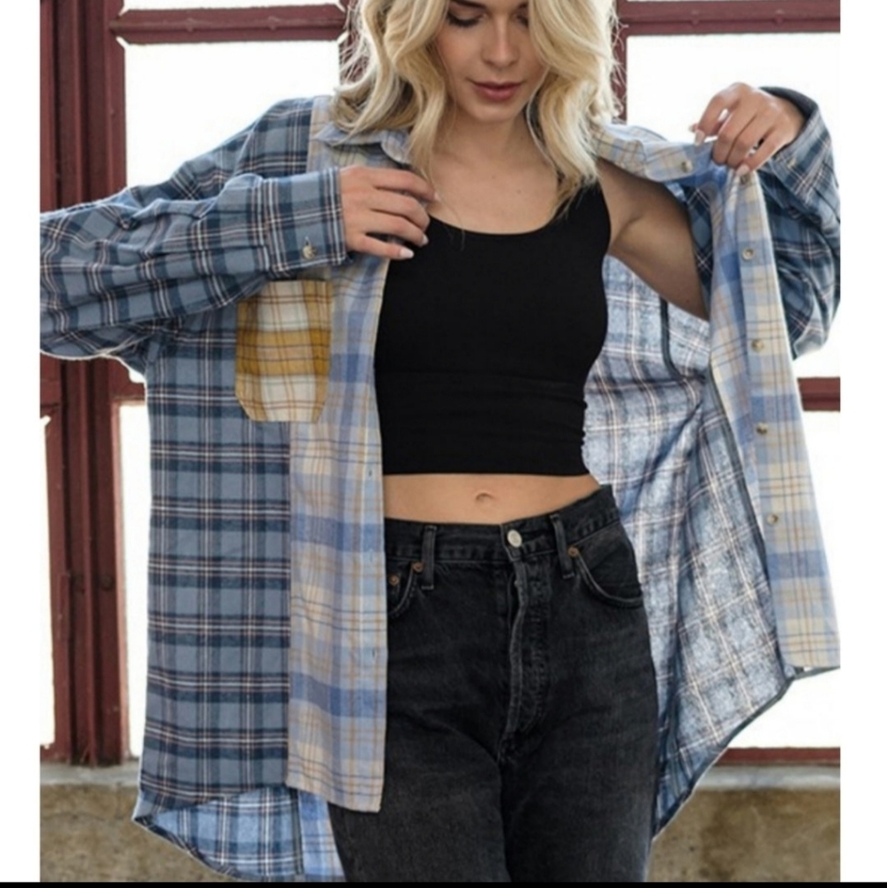 91022 Patchwork Flannel Shirt